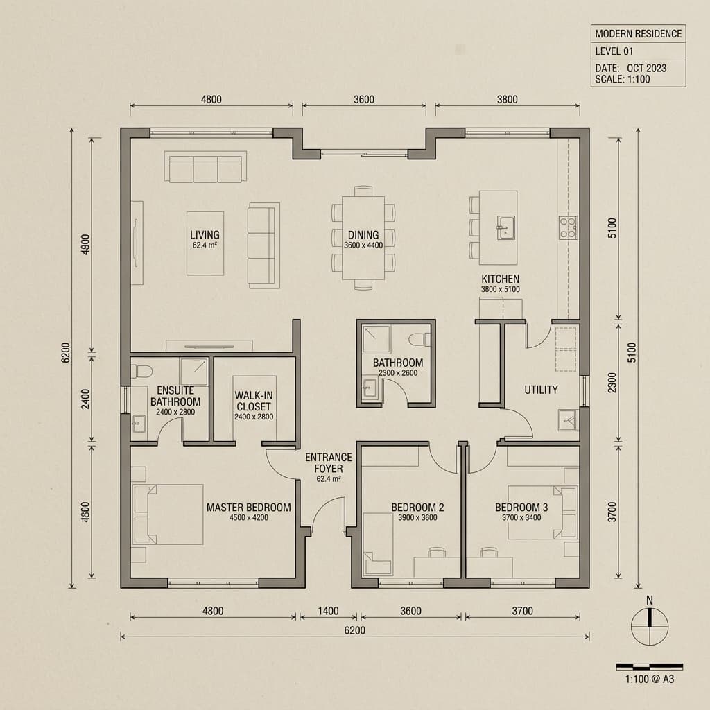 Floor plan drawing using square feet calculator